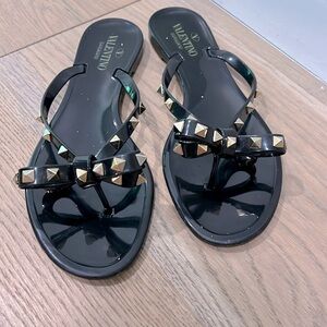 Valentino Rockstud Flat Thong Sandal